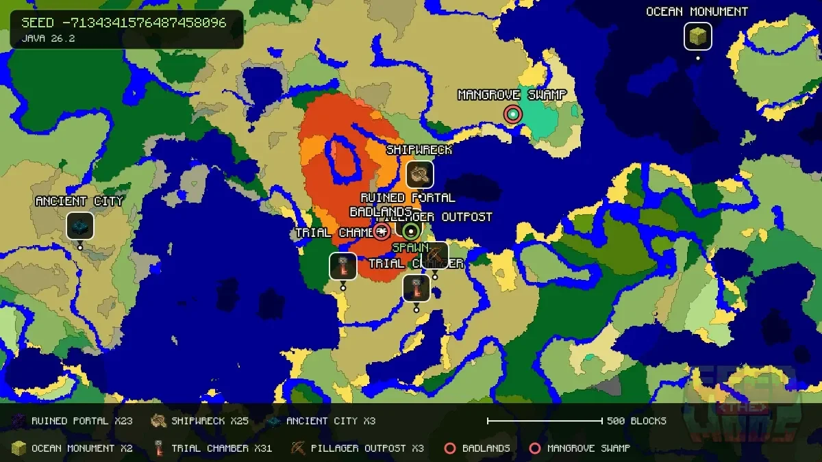 Spawn overview for seed -7134341576487458096