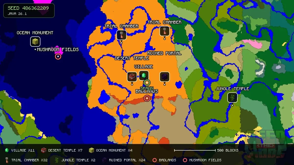 Spawn overview for seed 486362209
