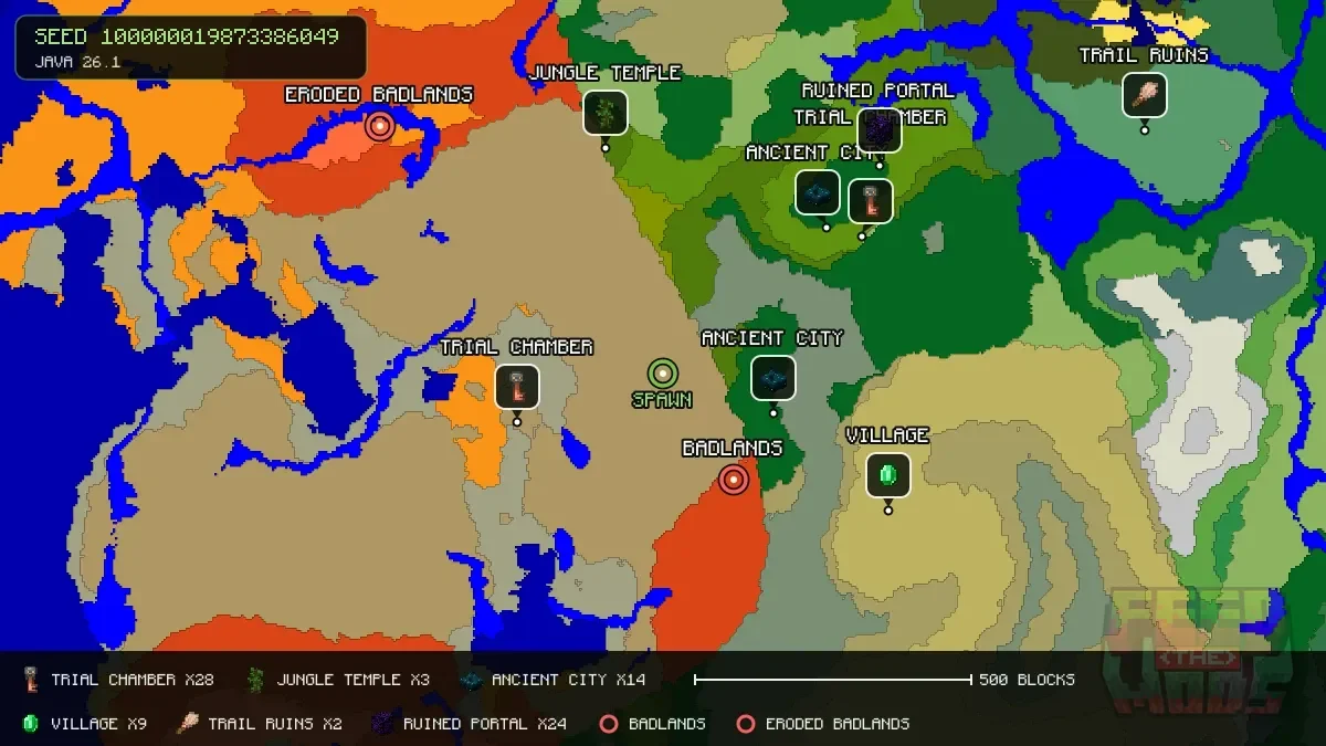 Spawn overview for seed 100000019873386049