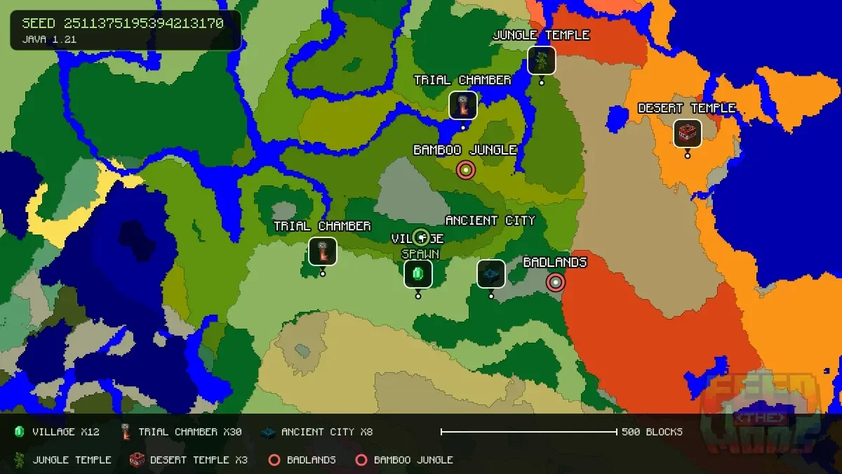 Spawn overview for seed 2511375195394213170