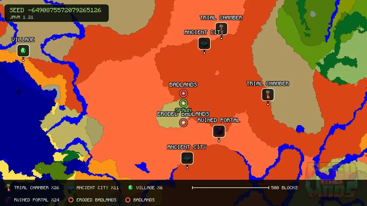 Spawn overview for seed -6490875572079265126