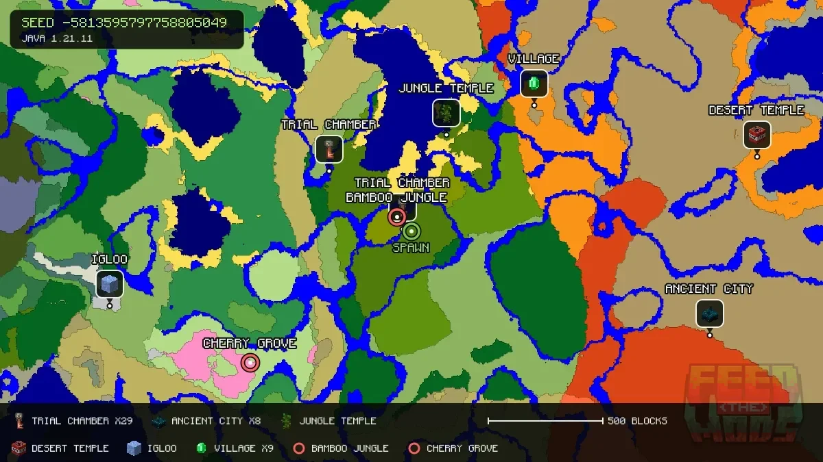 Spawn overview for seed -5813595797758805049