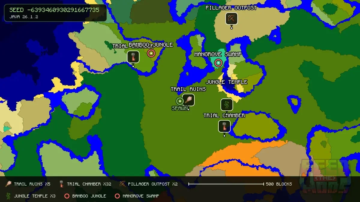 Spawn overview for seed -6393460930291667735