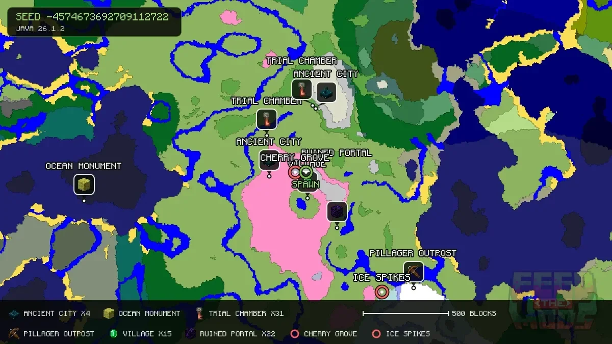 Spawn overview for seed -4574673692709112722