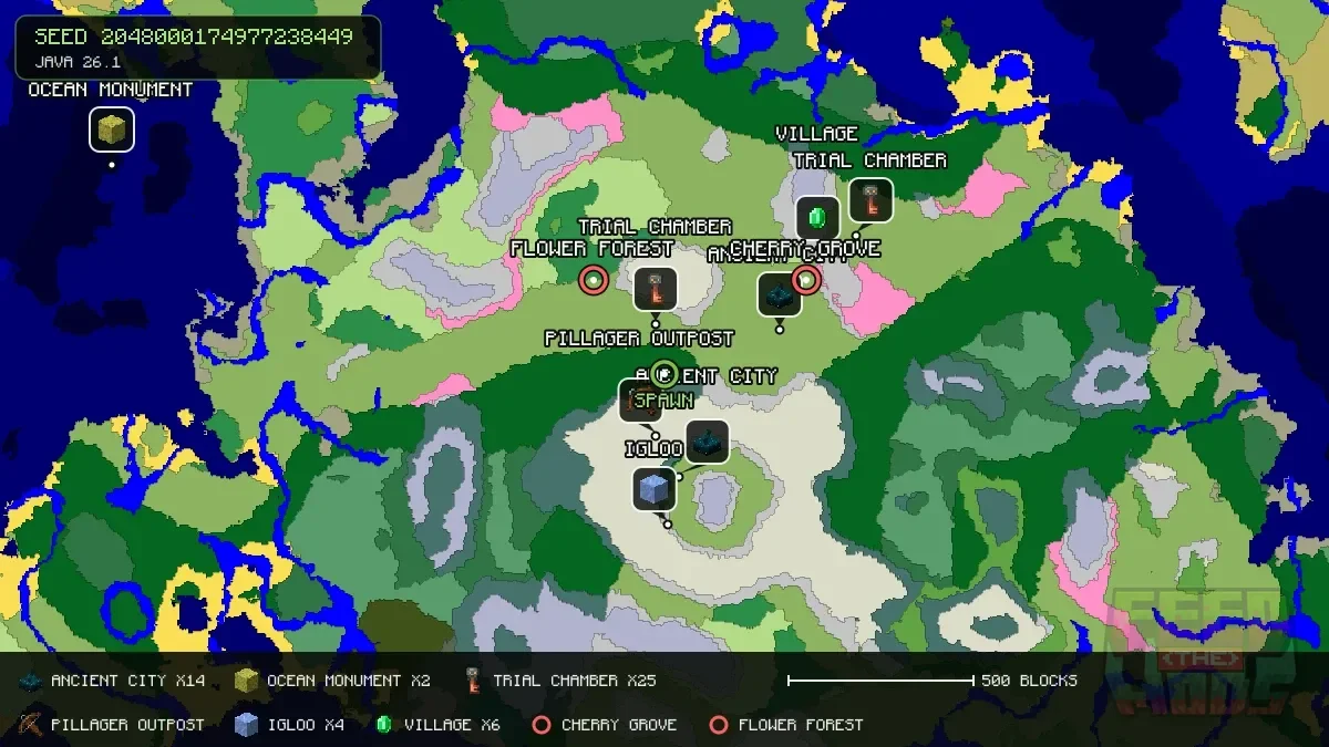 Spawn overview for seed 2048000174977238449
