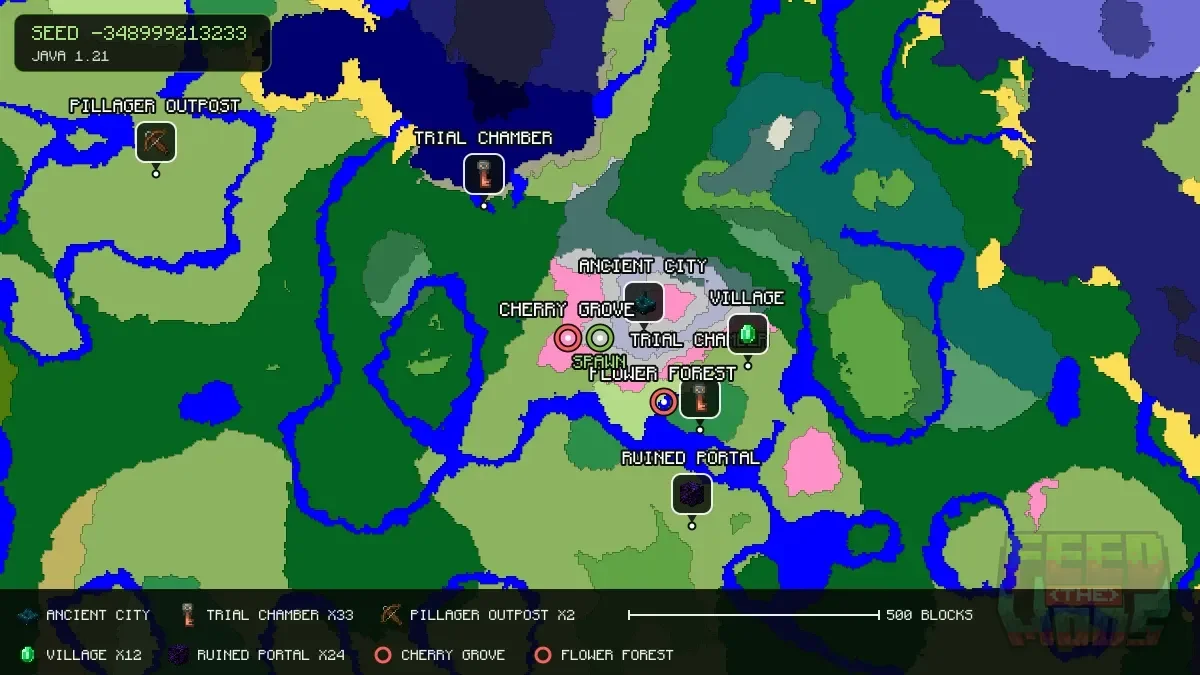Spawn overview for seed -348999213233