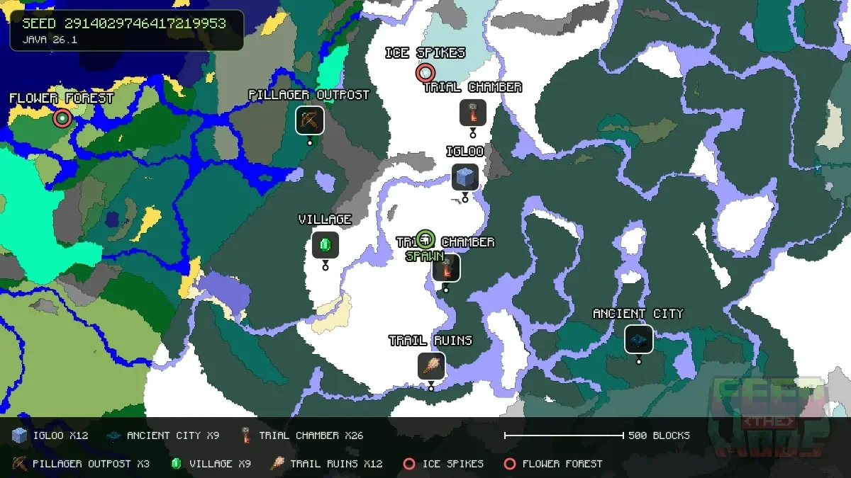Spawn overview for seed 2914029746417219953