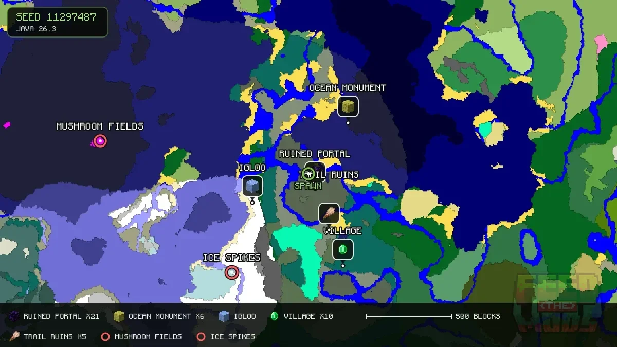 Spawn overview for seed 11297487