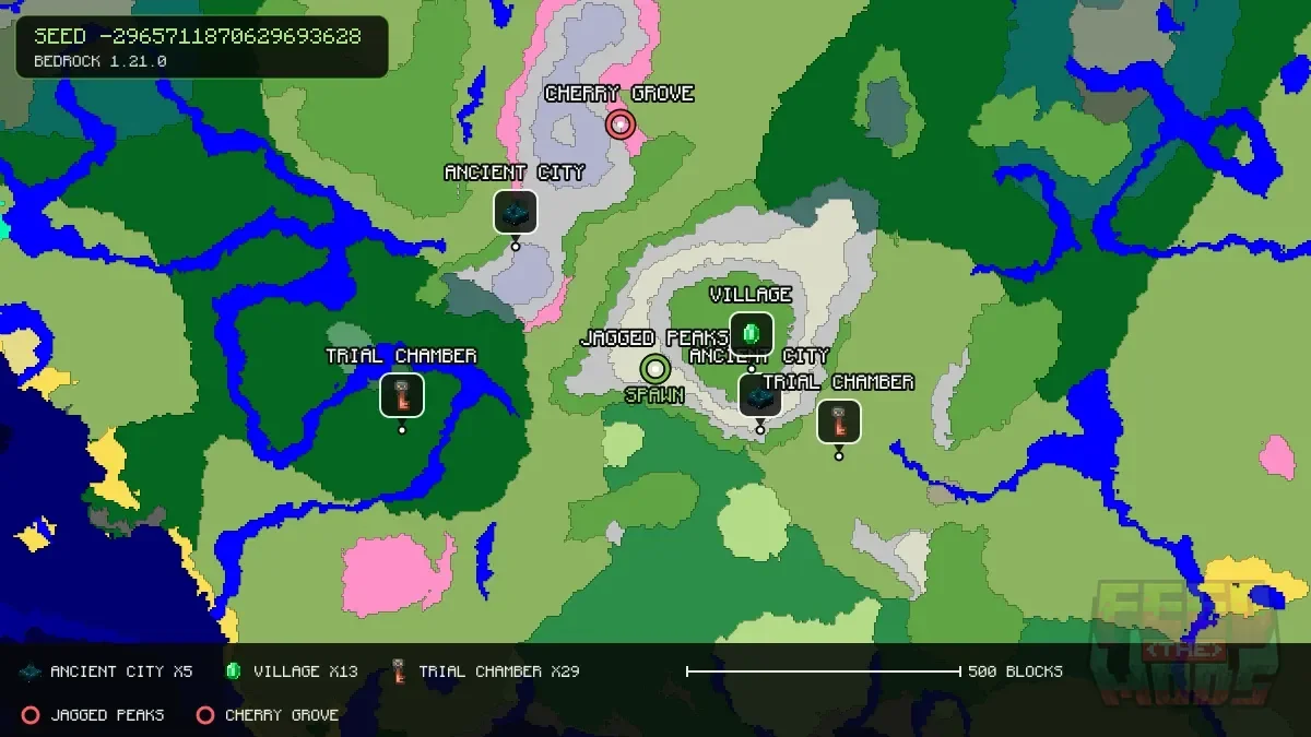 Spawn overview for seed -2965711870629693628