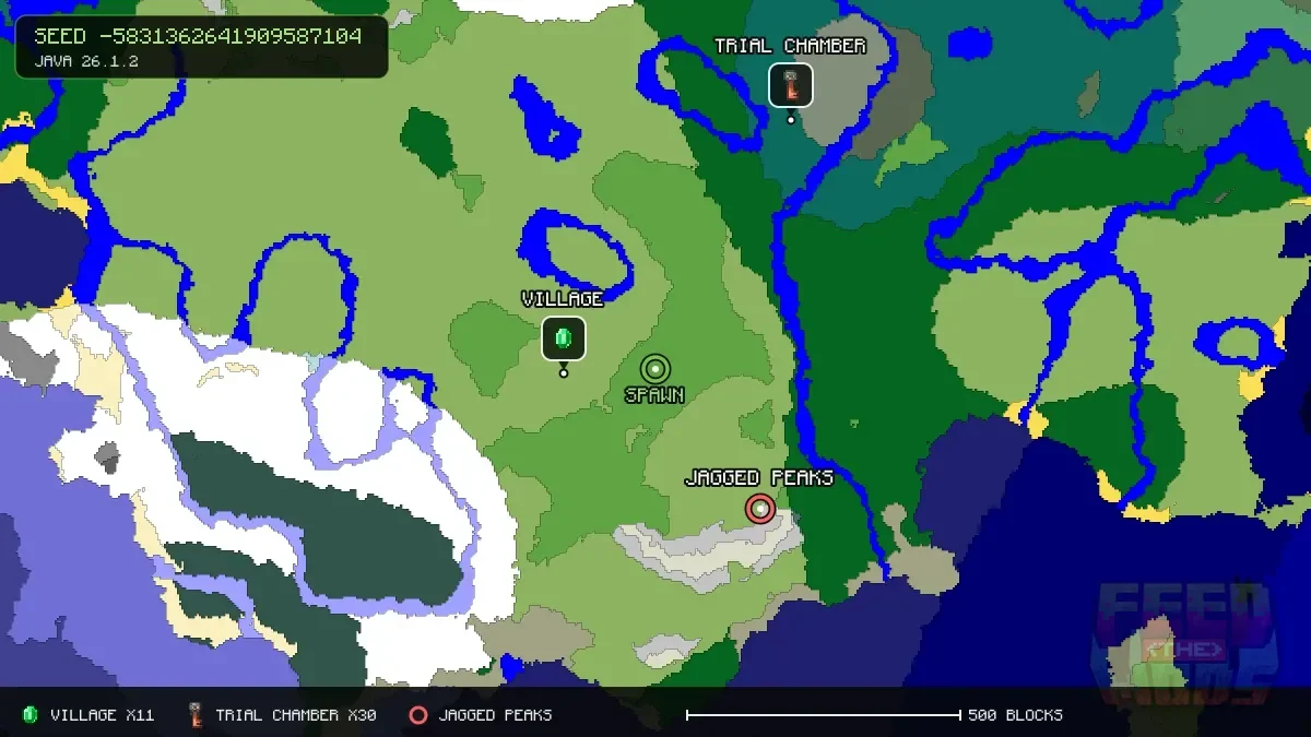 Spawn overview for seed -5831362641909587104