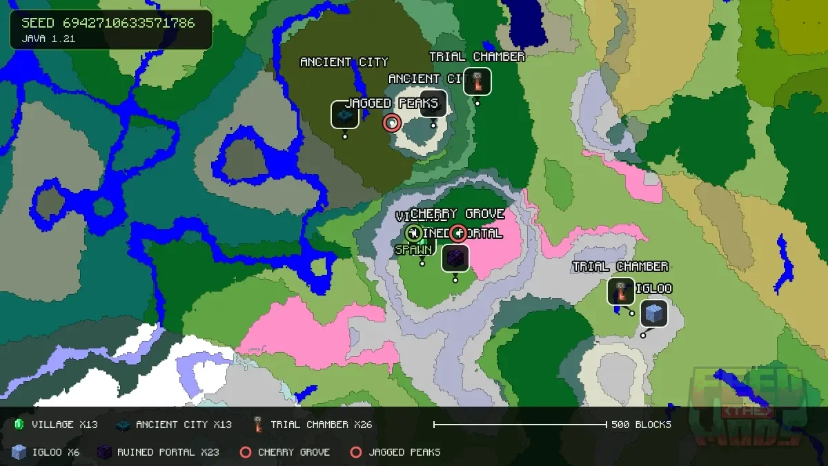 Spawn overview for seed 6942710633571786