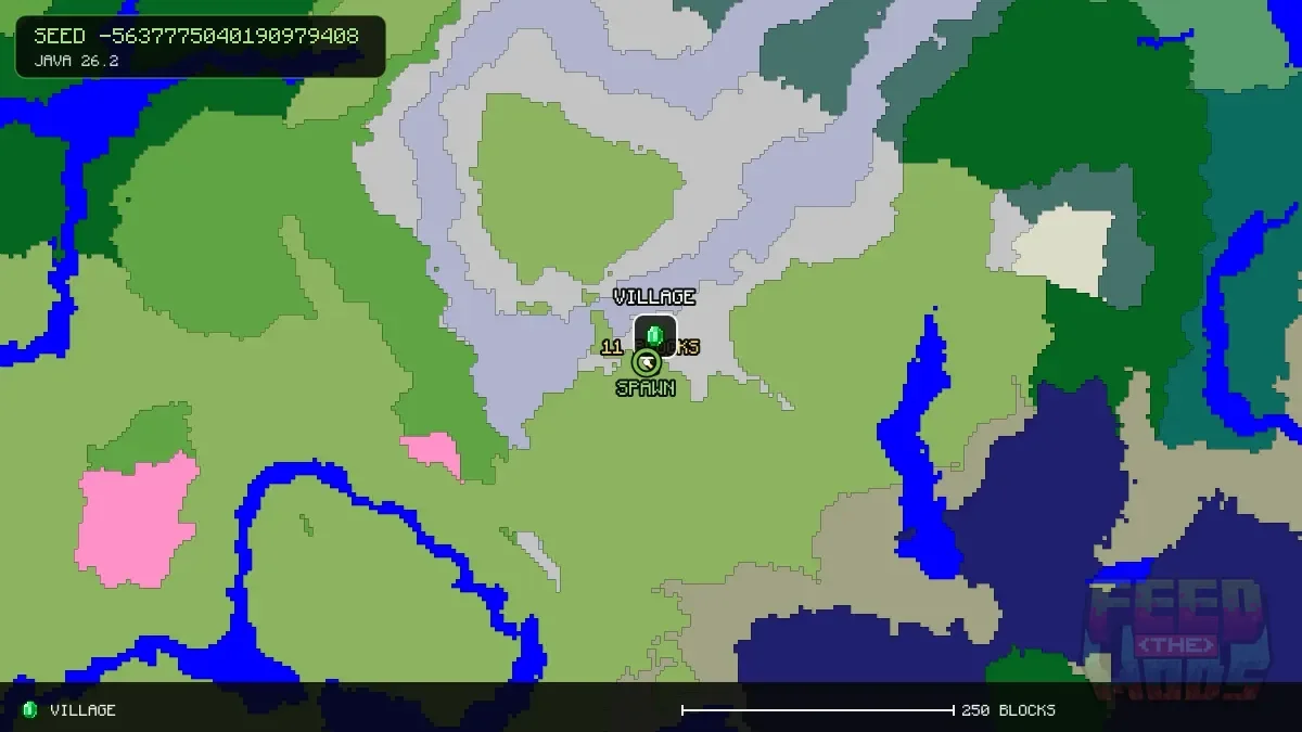 Route from spawn to the village at 16, 16 (11 blocks)