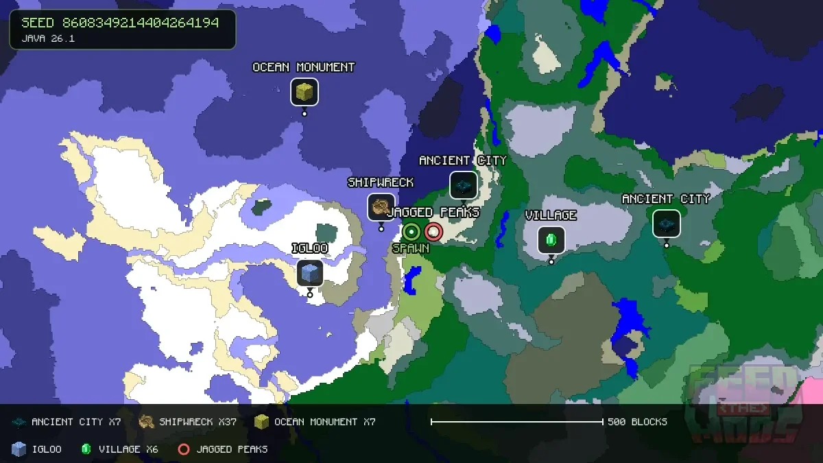Spawn overview for seed 8608349214404264194