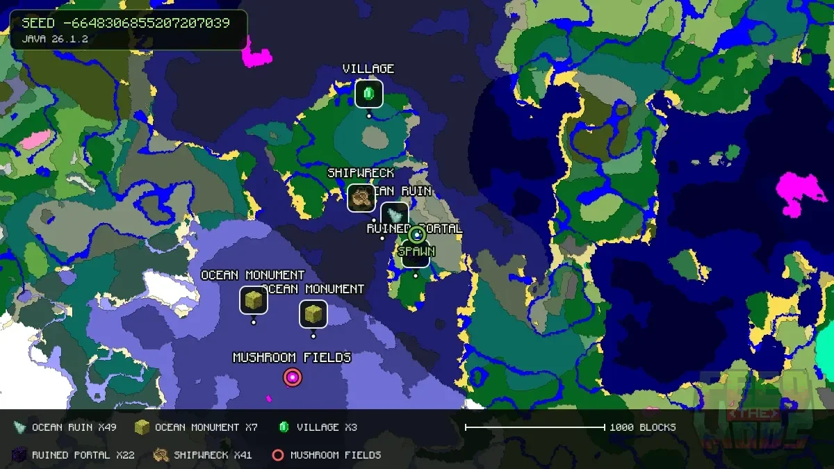 Spawn overview for seed -6648306855207207039