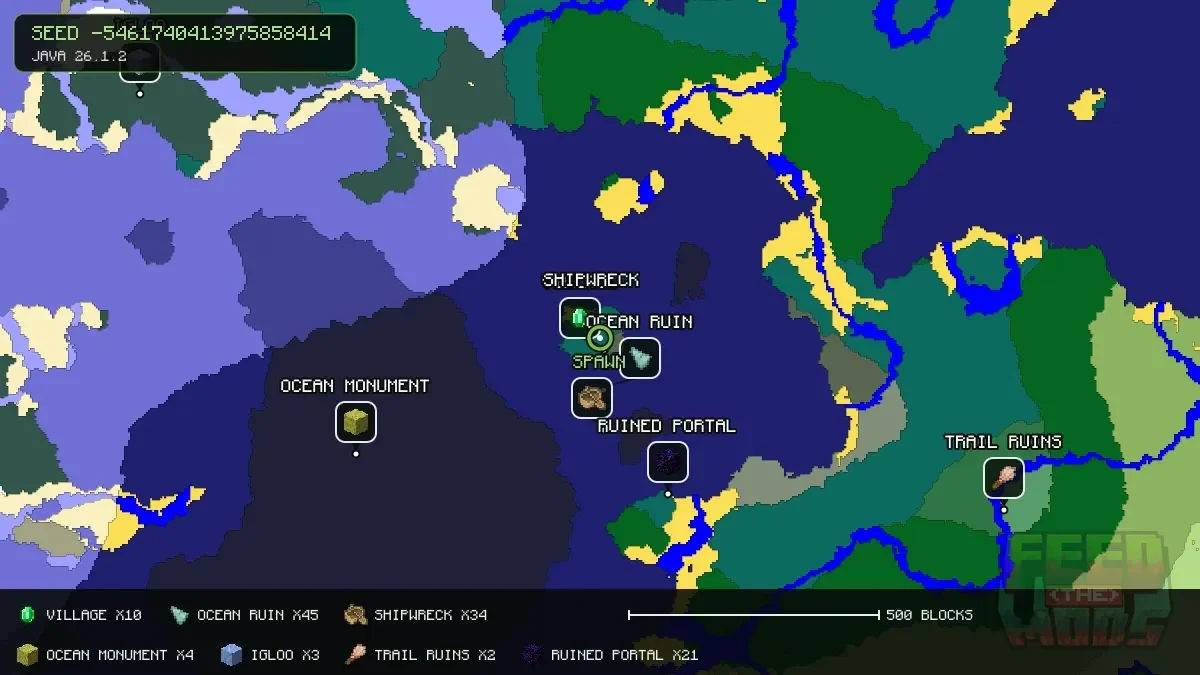 Spawn overview for seed -5461740413975858414