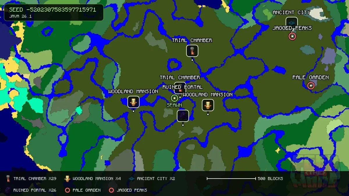 Spawn overview for seed -5202307583597715971