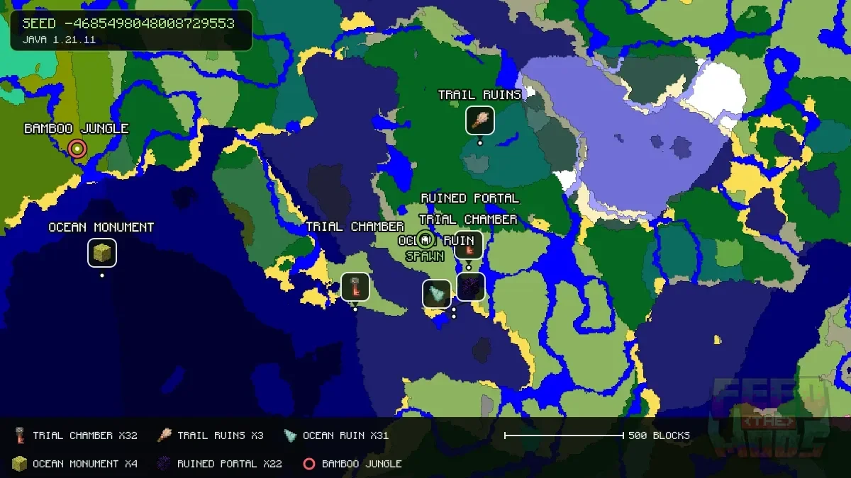 Spawn overview for seed -4685498048008729553
