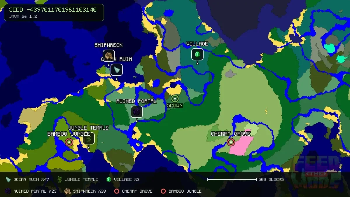 Spawn overview for seed -4397011701961103140