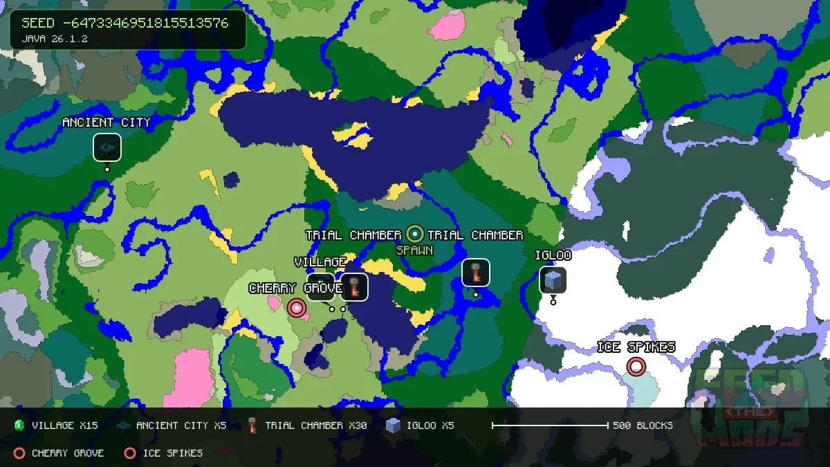 Spawn overview for seed -6473346951815513576
