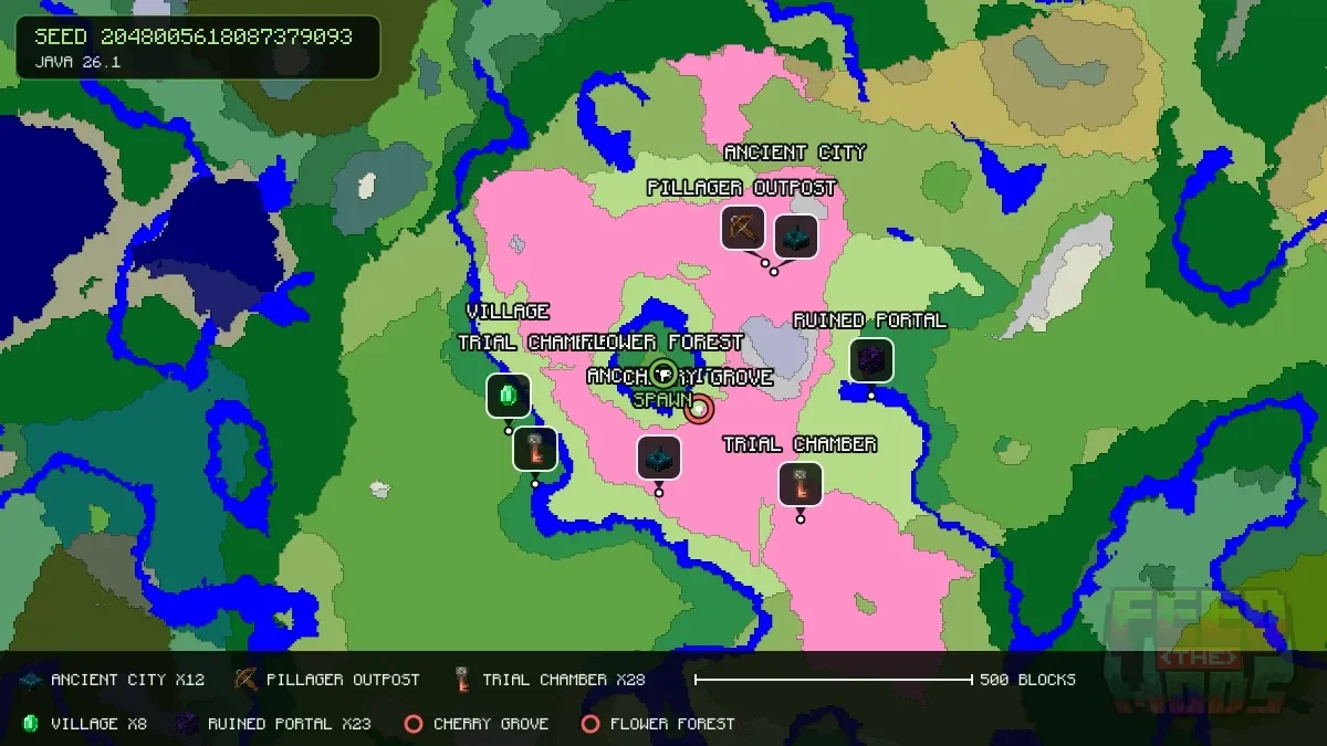 Spawn overview for seed 2048005618087379093