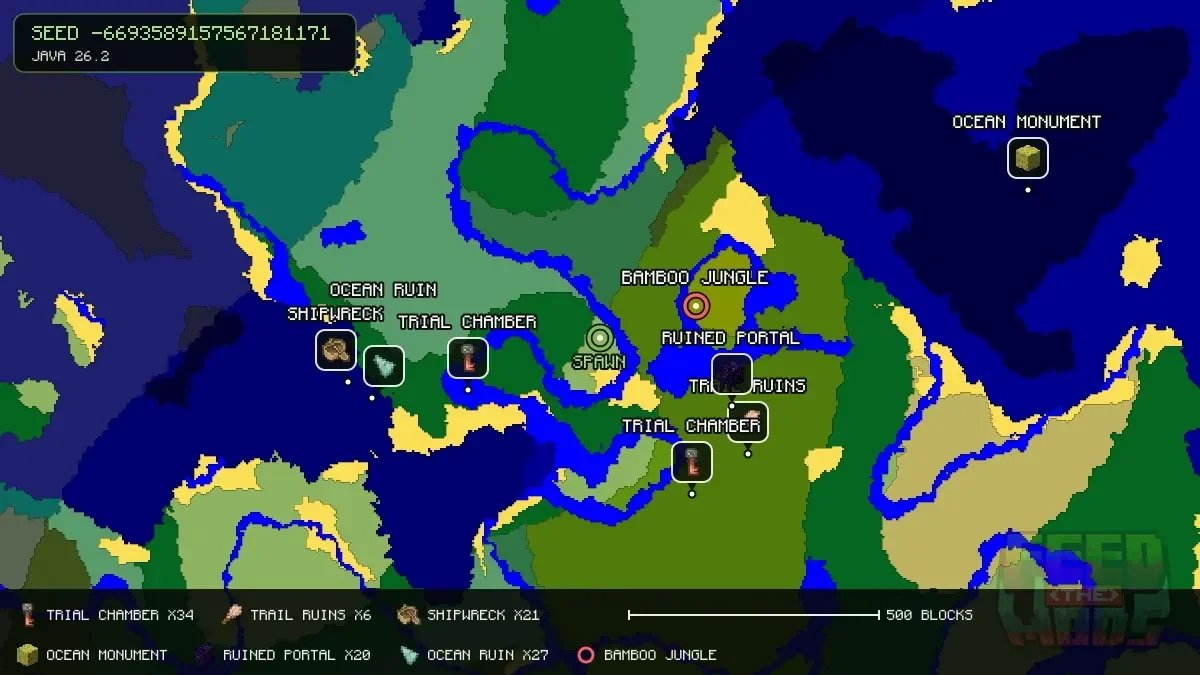 Spawn overview for seed -6693589157567181171