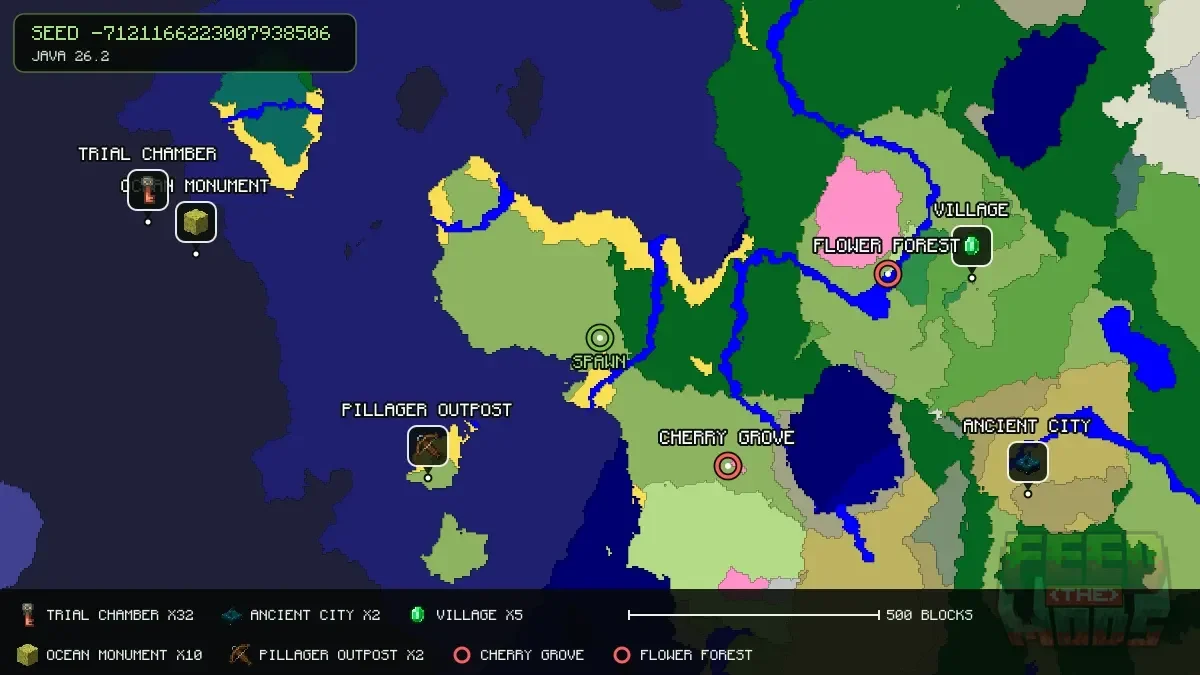 Spawn overview for seed -7121166223007938506