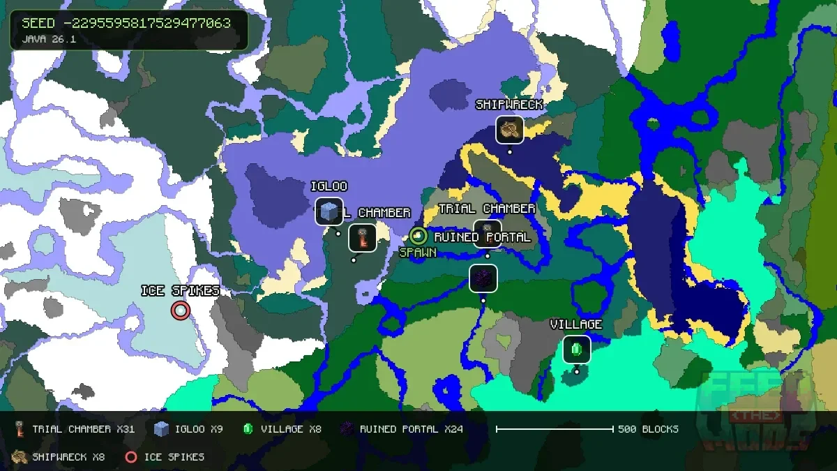 Spawn overview for seed -2295595817529477063