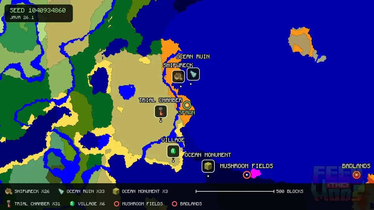 Spawn overview for seed 1040934860