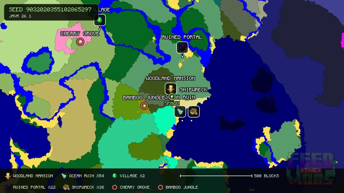Spawn overview for seed 9032020355102865297