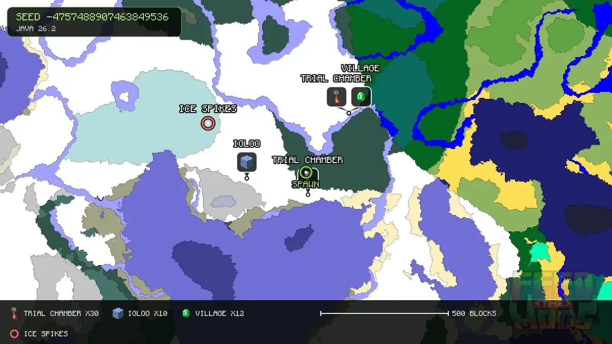Spawn overview for seed -4757488907463849536