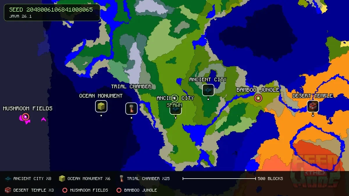 Spawn overview for seed 2048006106841008065