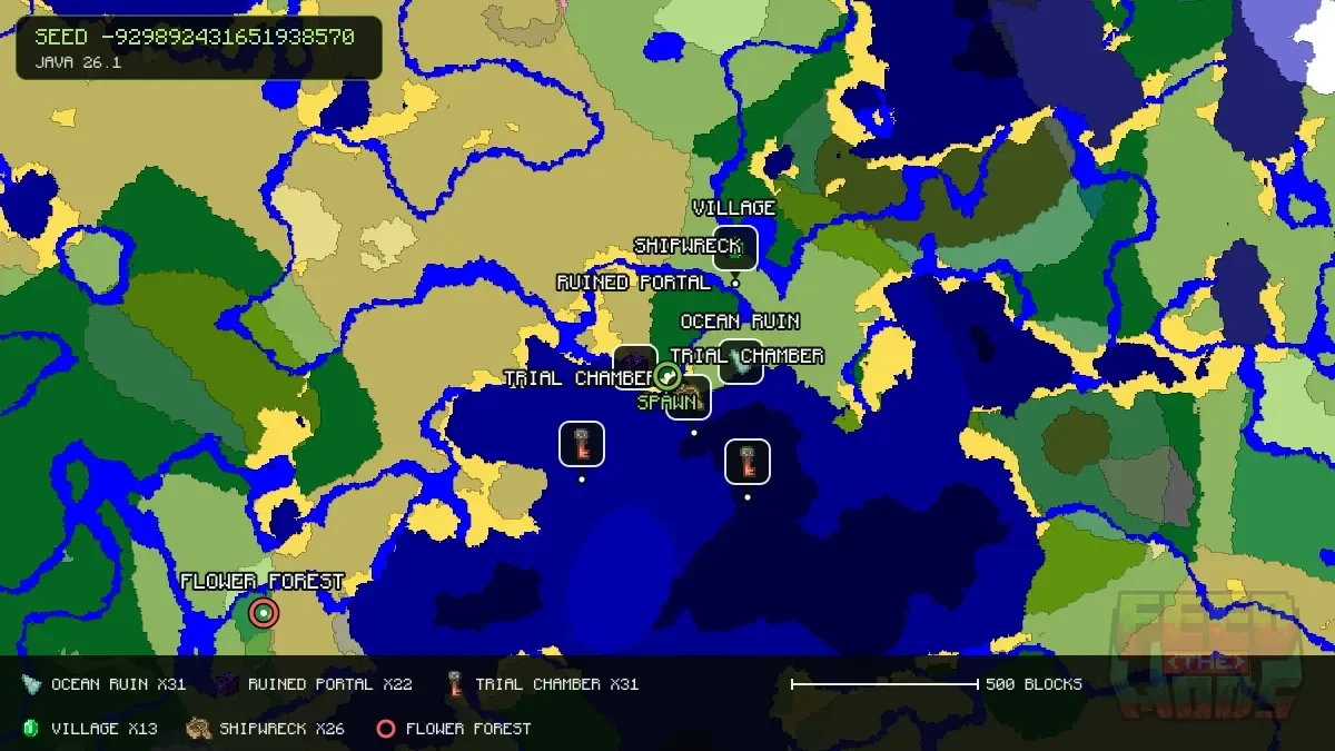 Spawn overview for seed -929892431651938570