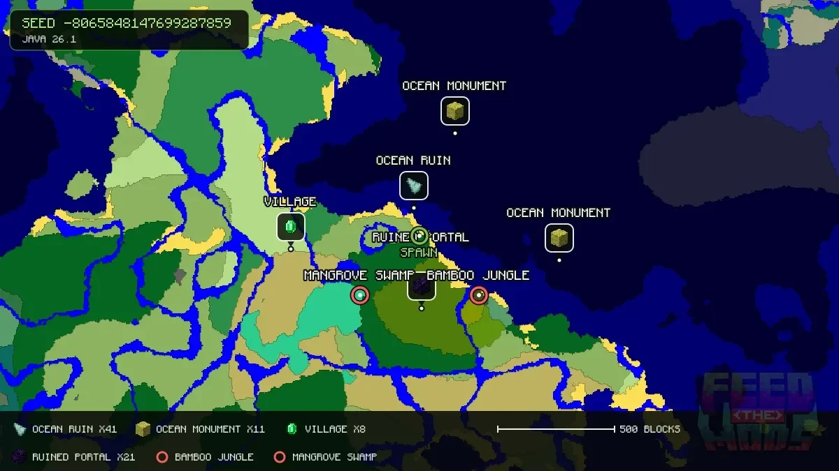 Spawn overview for seed -8065848147699287859