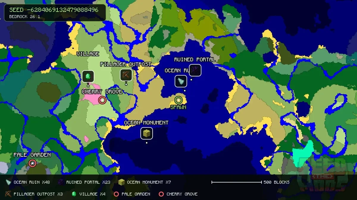 Spawn overview for seed -6284069132479088496