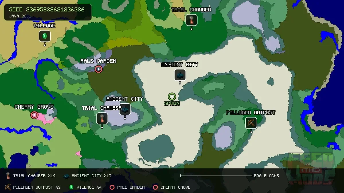 Spawn overview for seed 32695838621226386