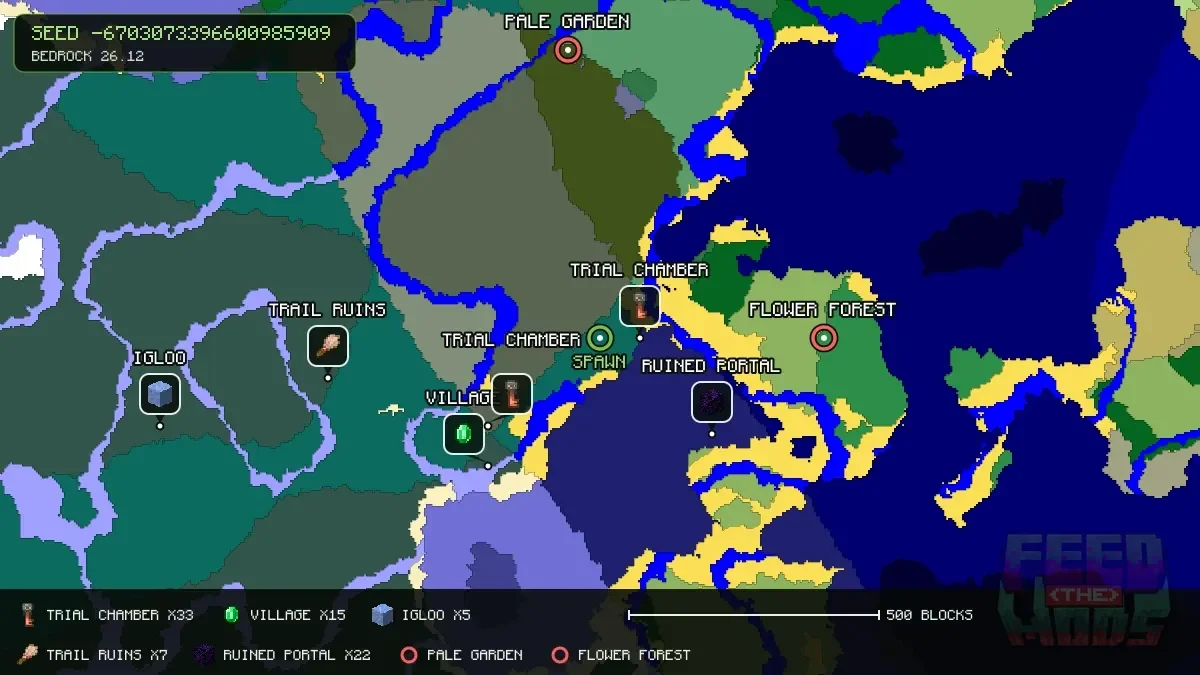 Spawn overview for seed -6703073396600985909