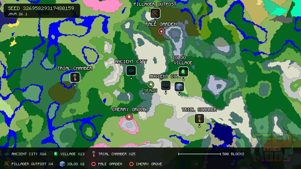 Spawn overview for seed 32695829317480159