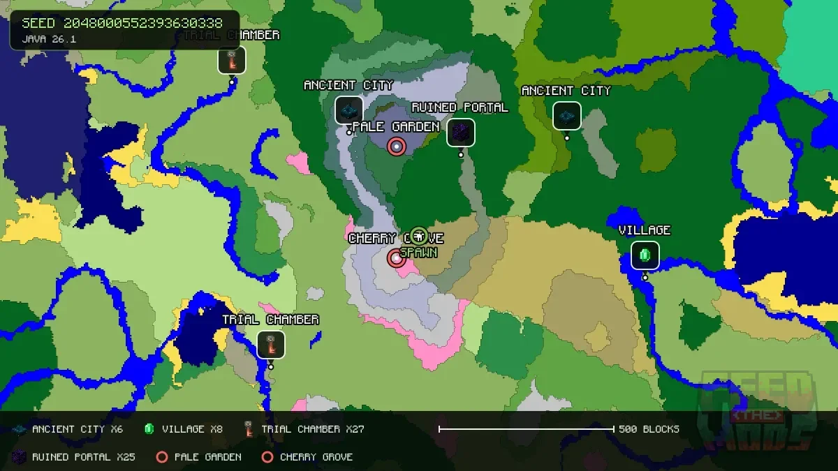 Spawn overview for seed 2048000552393630338