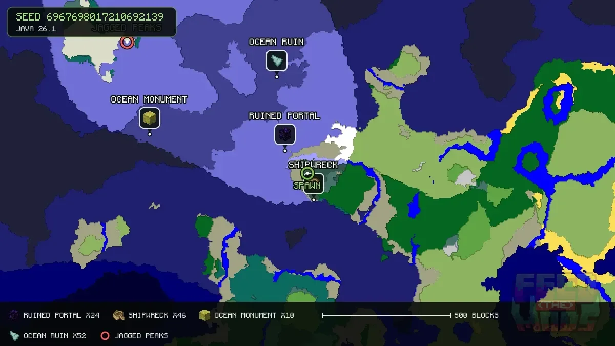 Spawn overview for seed 6967698017210692139