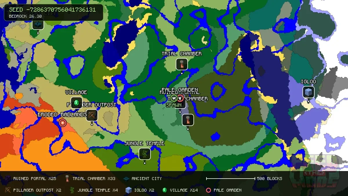 Spawn overview for seed -7286370756041736131