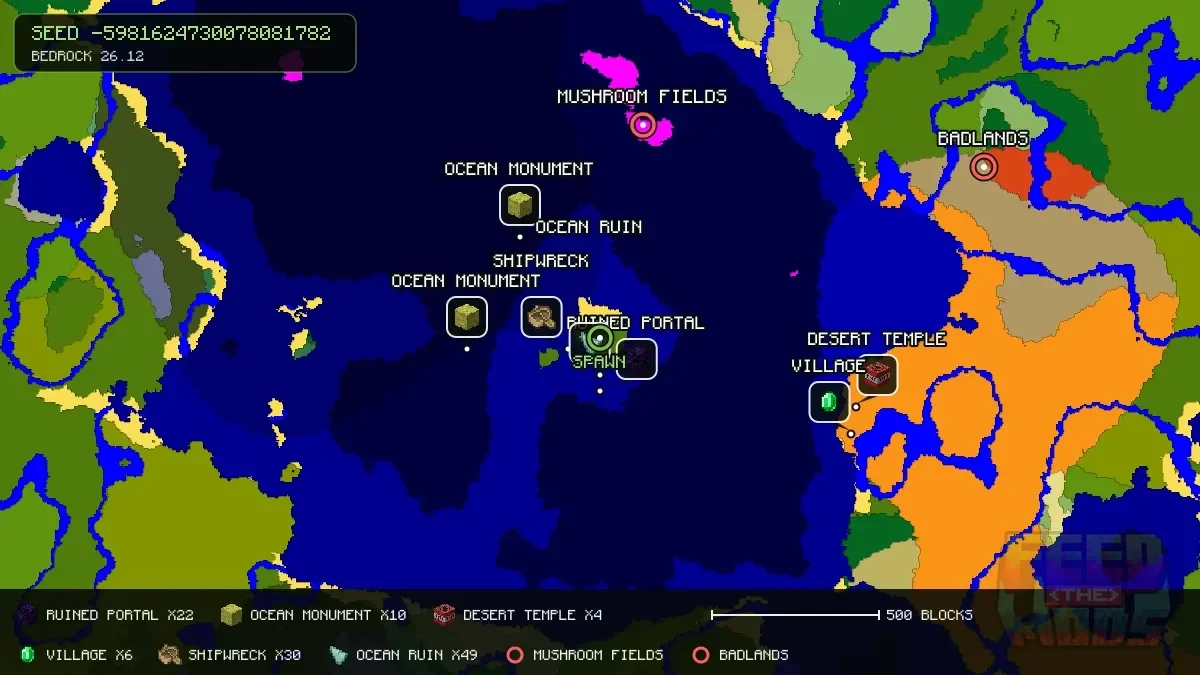 Spawn overview for seed -5981624730078081782