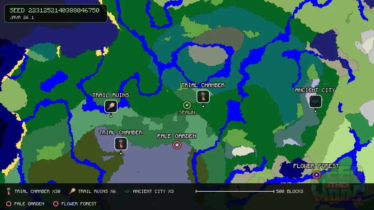 Spawn overview for seed 2231252140388046750