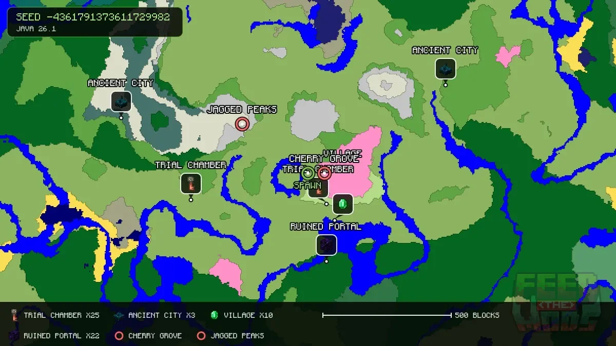 Spawn overview for seed -4361791373611729982