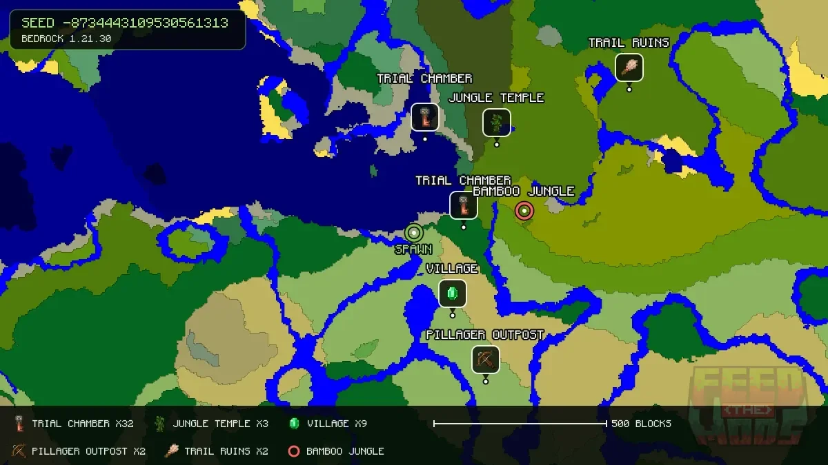 Spawn overview for seed -8734443109530561313