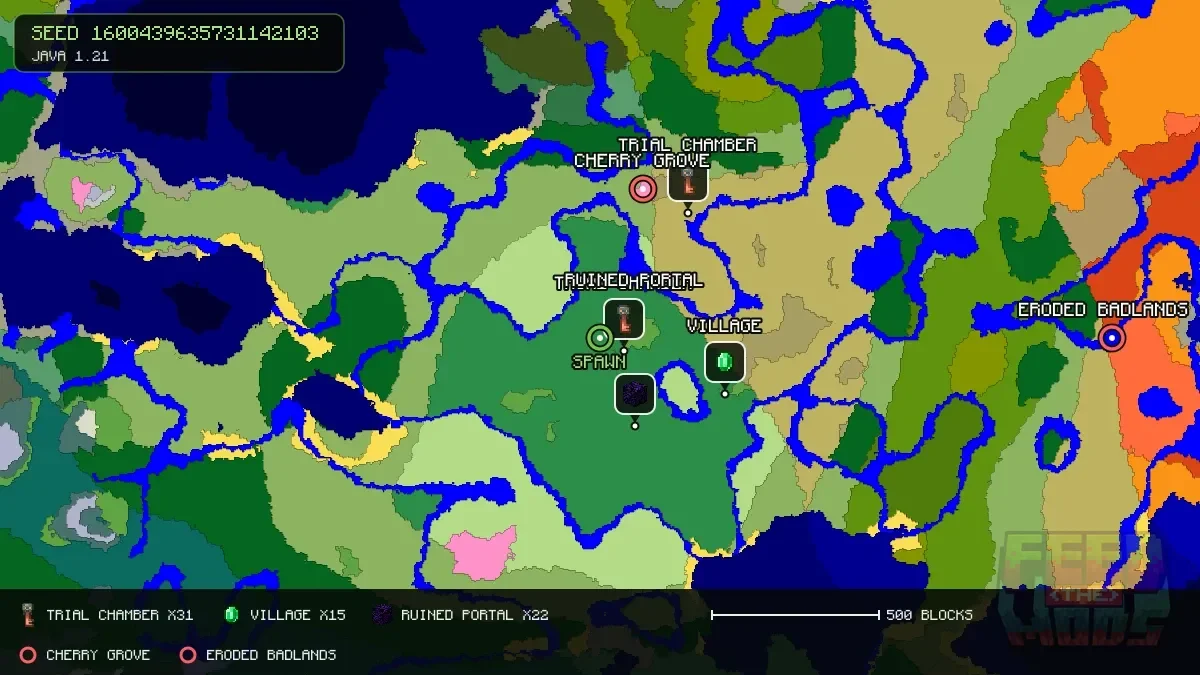 Spawn overview for seed 1600439635731142103