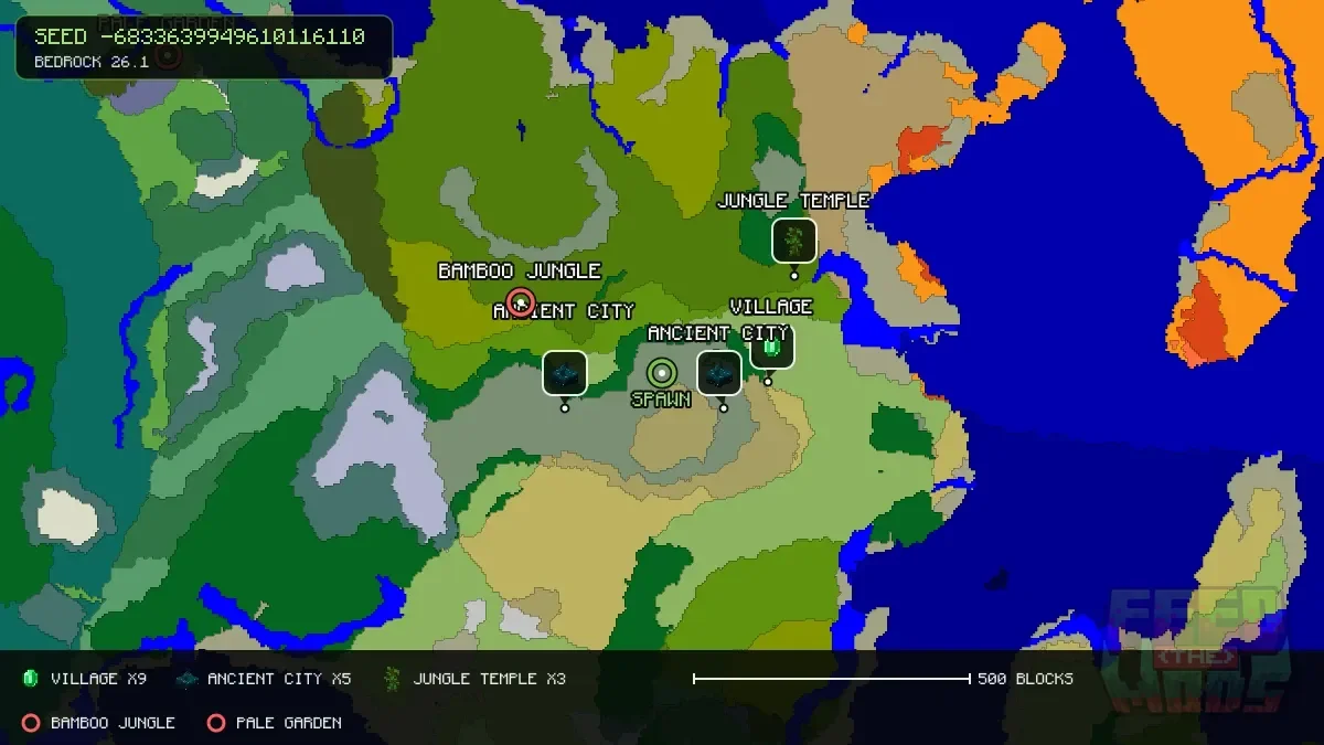 Spawn overview for seed -6833639949610116110