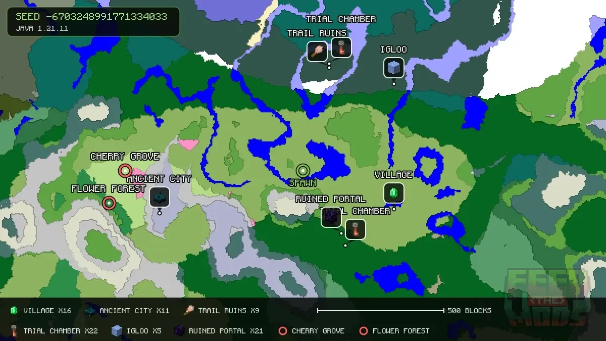 Spawn overview for seed -6703248991771334033