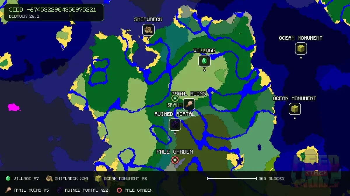 Spawn overview for seed -6745322904350975221