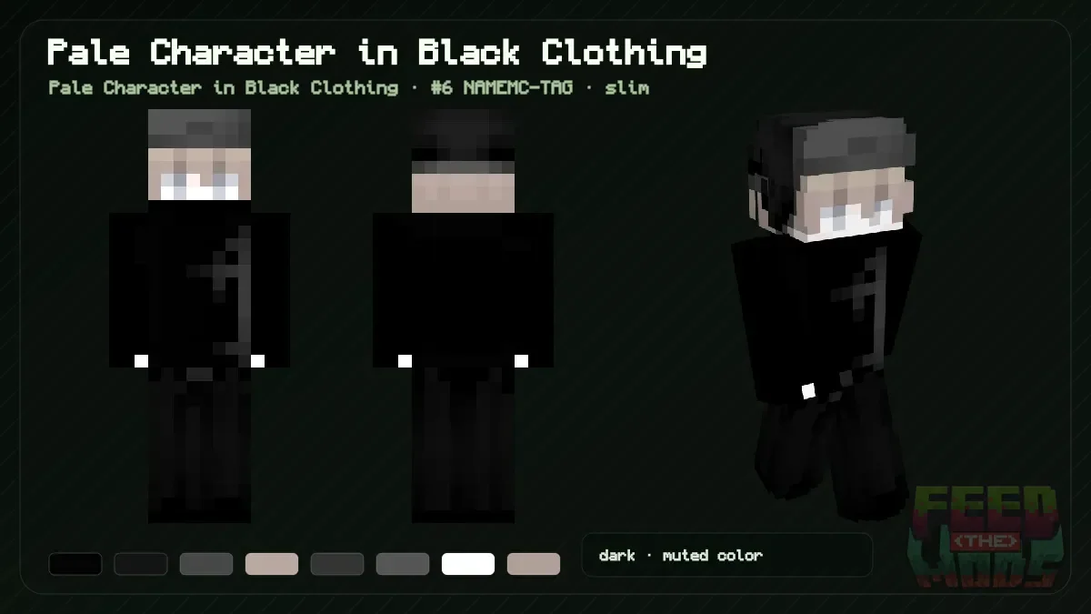 Pale Character in Black Clothing Minecraft skin (Pale Character in Black Clothing)