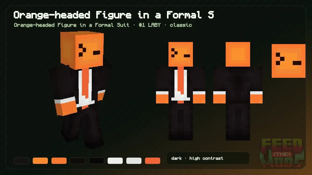 Orange-headed Figure in a Formal Suit Minecraft skin (Orange-headed Figure in a Formal Suit)